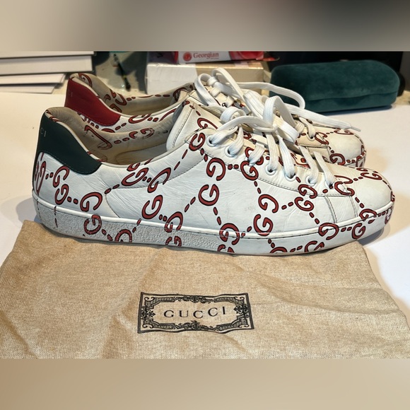 Gucci white ghost ace low sneakers 497094 - Picture 2 of 12
